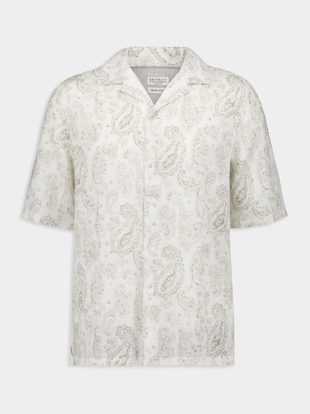 Paisley Linen Camp Collar Shirt