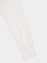 Brunello Cucinelli White Tone-on-Tone Jacquard Stripe Shirt with Chest Pockets