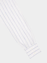 Brunello Cucinelli White Linen Striped Long-Sleeve Shirt