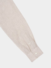 Brunello Cucinelli Beige Linen Easy Fit Shirt with Camp Collar