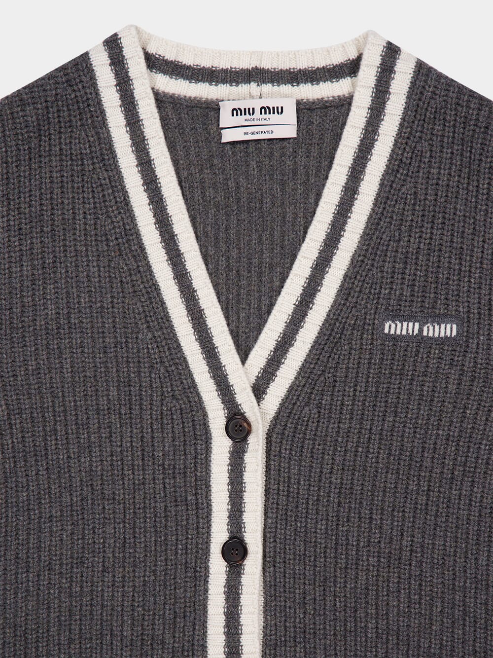 Grey Cashmere Knit Cardigan