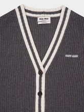 Miu Miu Grey Cashmere Knit Cardigan