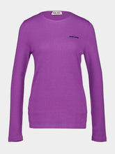 Miu Miu Wisteria Cashmere-Silk Crewneck Sweater