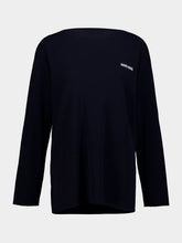 Miu Miu Navy Virgin Wool Crewneck Pullover