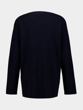 Miu Miu Navy Virgin Wool Crewneck Pullover