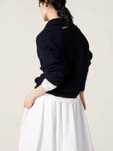 Miu Miu Navy Blue Cashmere Knit Polo Shirt