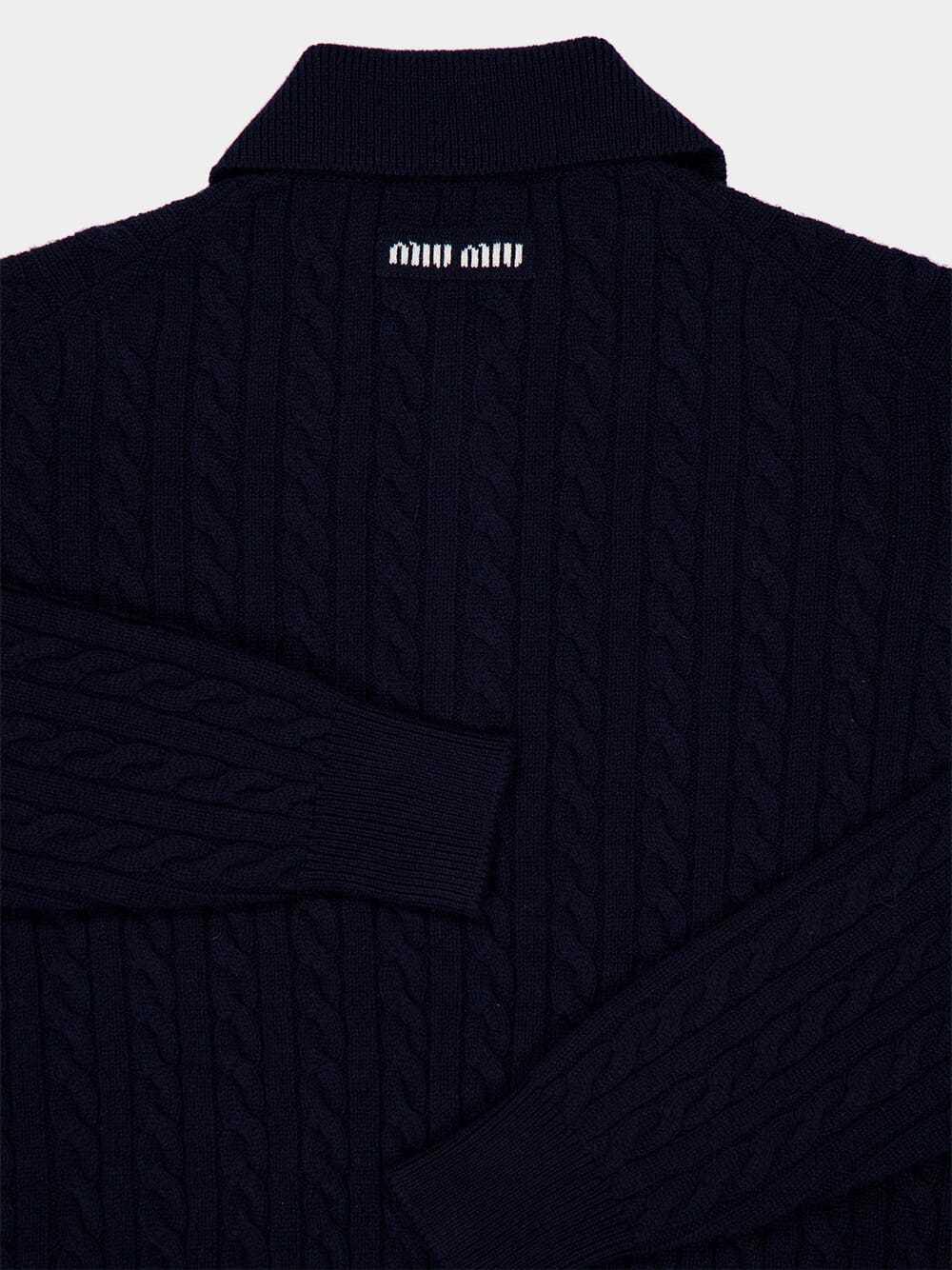 Navy Blue Cashmere Knit Polo Shirt