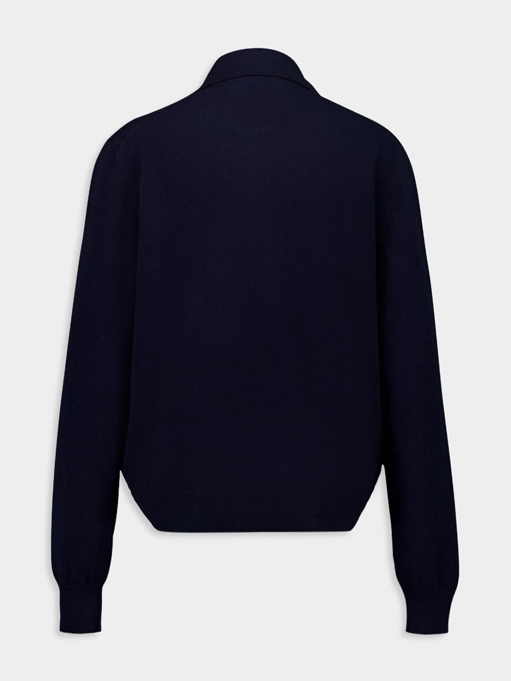 Navy Cashmere Polo Sweater