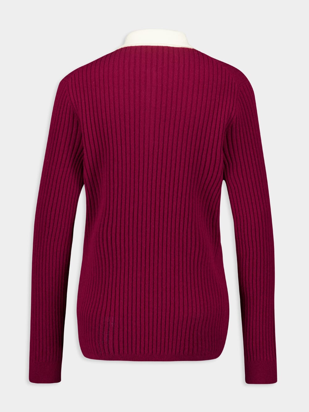 Amaranth Ribbed Cashmere Polo Shirt