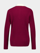 Miu Miu Amaranth Ribbed Cashmere Polo Shirt