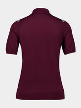Miu Miu Burgundy Argyle Wool Polo Shirt
