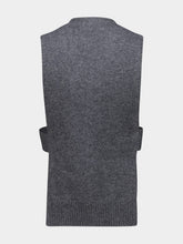 Miu Miu Slate Grey Cashmere Cardigan Vest