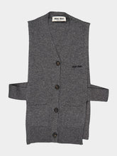 Miu Miu Slate Grey Cashmere Cardigan Vest