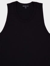 James Perse Black Ribbed Cotton-Lycra Tank Top