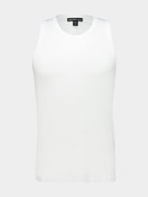 James Perse White Ribbed Cotton-Lycra Tank Top