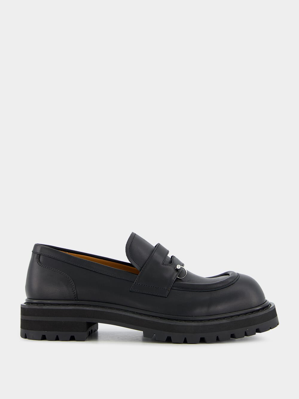 Black Leather Chunky Loafers