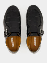 Marni Black Croc-Effect Leather Loafers