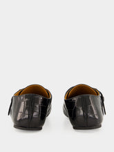 Marni Black Croc-Effect Leather Loafers