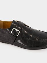 Marni Black Croc-Effect Leather Loafers