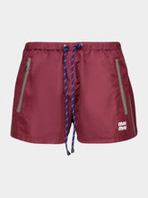 Miu Miu Amaranth Red Technical Fabric Shorts
