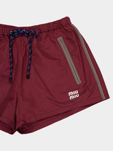 Miu Miu Amaranth Red Technical Fabric Shorts