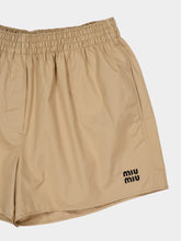 Miu Miu Kaki Poplin Cotton Poplin Shorts