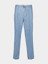 Brunello Cucinelli Light Blue Leisure Fit Trousers