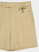 Miu Miu Corda Beige Decorated Cotton Shorts