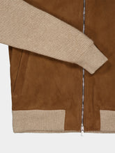 Brunello Cucinelli Brown Suede and Cashmere Hooded Bomber