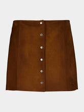Miu Miu Cognac Waxed Suede Mini Skirt