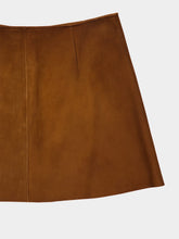 Miu Miu Cognac Waxed Suede Mini Skirt