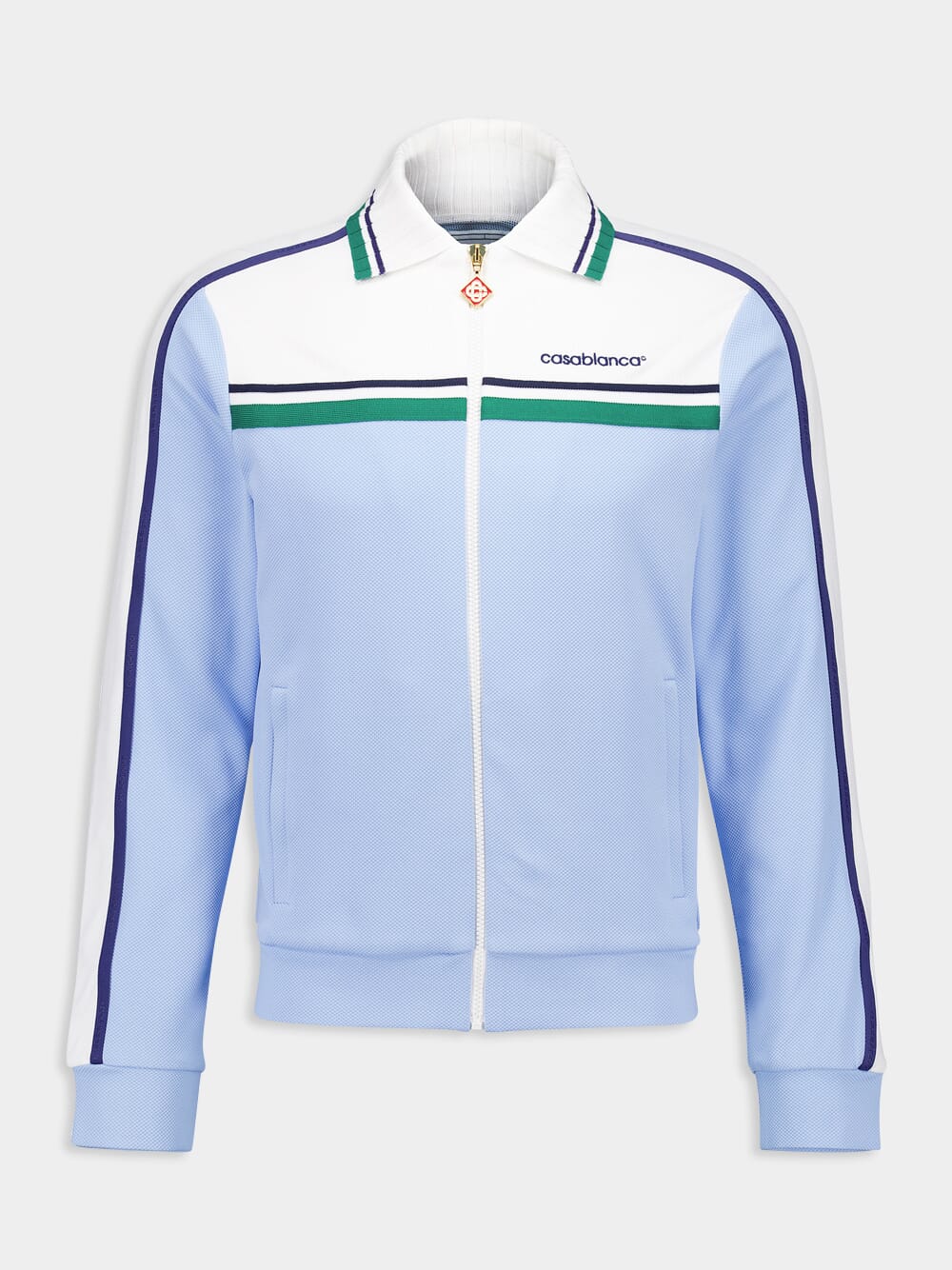 Light Blue Piqué Track Jacket