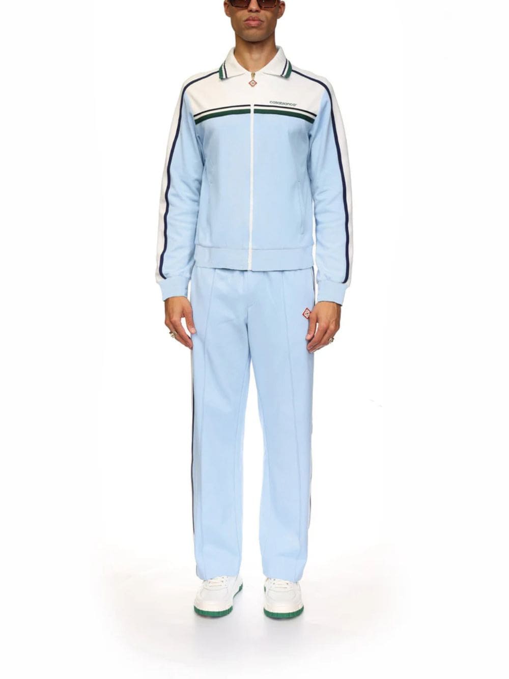 Light Blue Piqué Track Jacket