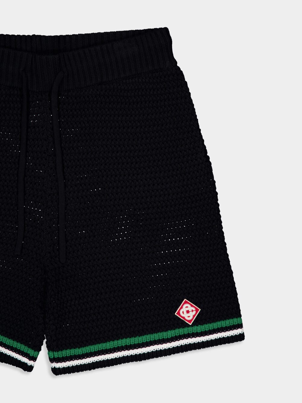 Black Crochet Tennis Shorts