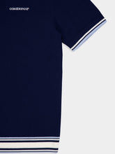 Casablanca Navy Merino Knit Tennis Polo Shirt
