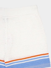 Casablanca Blue Cotton Tennis Crochet Shorts