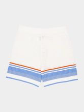 Casablanca Blue Cotton Tennis Crochet Shorts