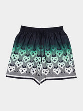 Casablanca Green Gradient Monogram Silk Shorts