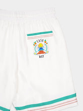 Casablanca White Casa Way Silk Shorts
