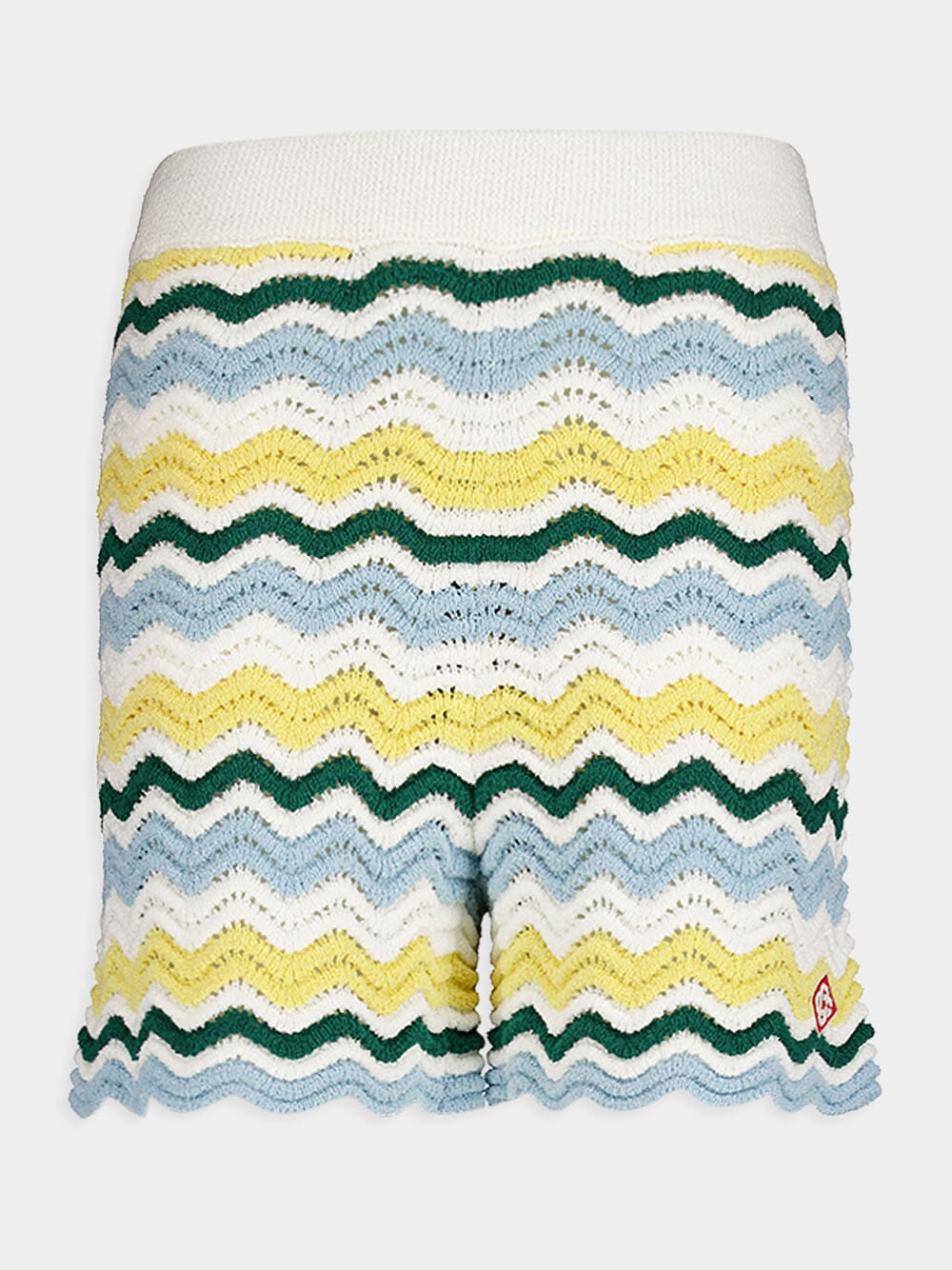 Wavy Knit Cotton Shorts