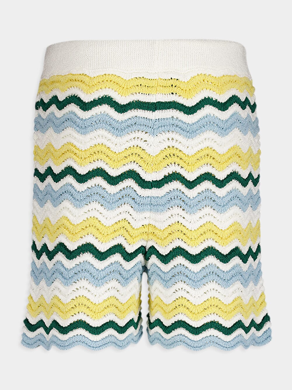 Wavy Knit Cotton Shorts