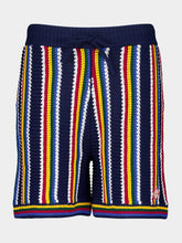 Casablanca Striped Crochet Shorts