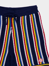 Casablanca Striped Crochet Shorts