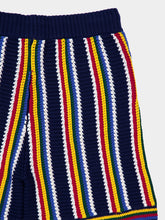 Casablanca Striped Crochet Shorts