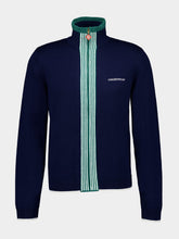 Casablanca Navy Knit Tennis Track Top