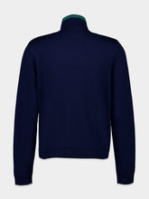 Casablanca Navy Knit Tennis Track Top