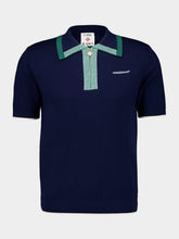Casablanca Navy Knit Tennis Polo Shirt