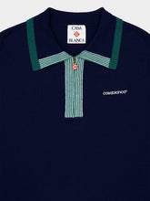 Casablanca Navy Knit Tennis Polo Shirt