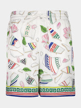 Casablanca White Le Vase Brise Silk Shorts
