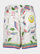 Casablanca White Le Vase Brise Silk Shorts